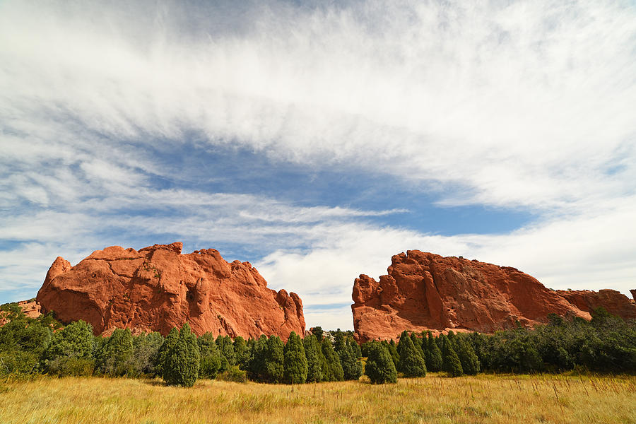 Tree Photograph - Garden of the Gods Rock Mountains Colorado Springs by Toby McGuire