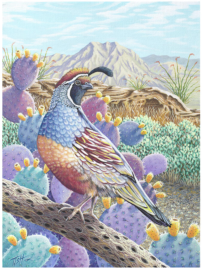 Garden of the Quail Painting by Tish Wynne