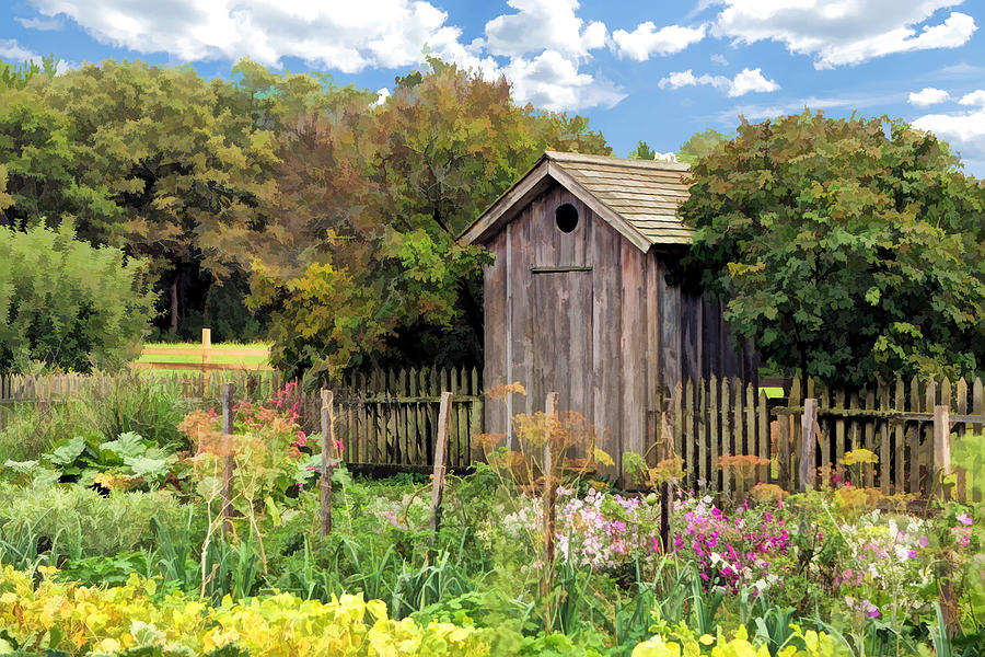 Garden Outhouse at Old World Wisconsin Painting by Christopher Arndt
