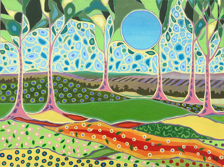 Garden Particles 3 Painting by Karen Williams-Brusubardis