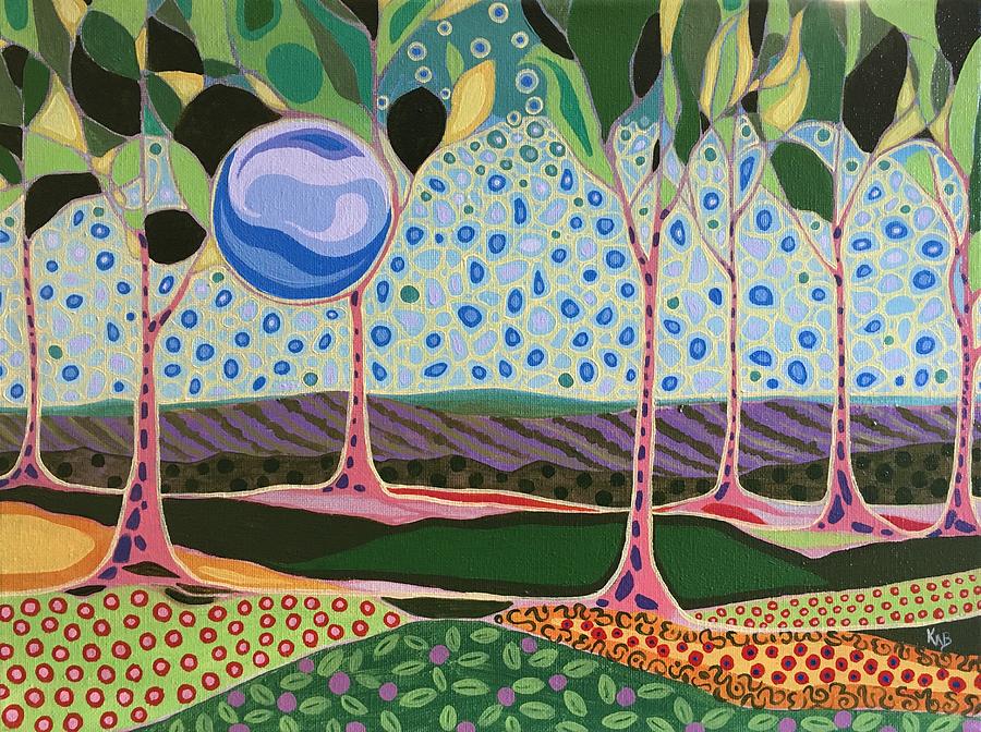Garden Particles 4 Painting by Karen Williams-Brusubardis