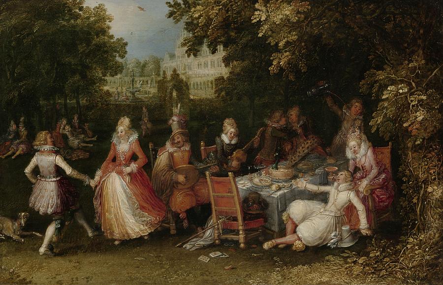 Garden Party Painting by David Vinckboons