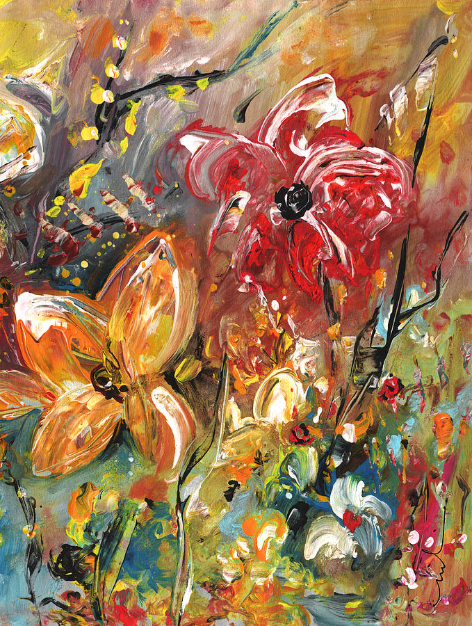 Garden Party Diptych 01 Painting by Miki De Goodaboom