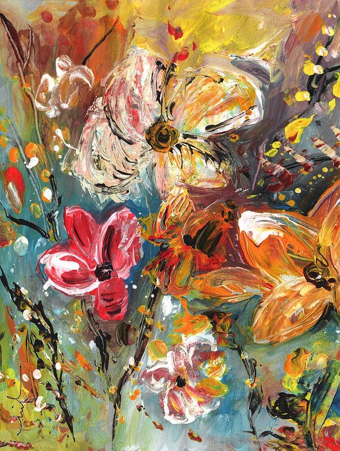 Garden Party Diptych 02 Painting by Miki De Goodaboom
