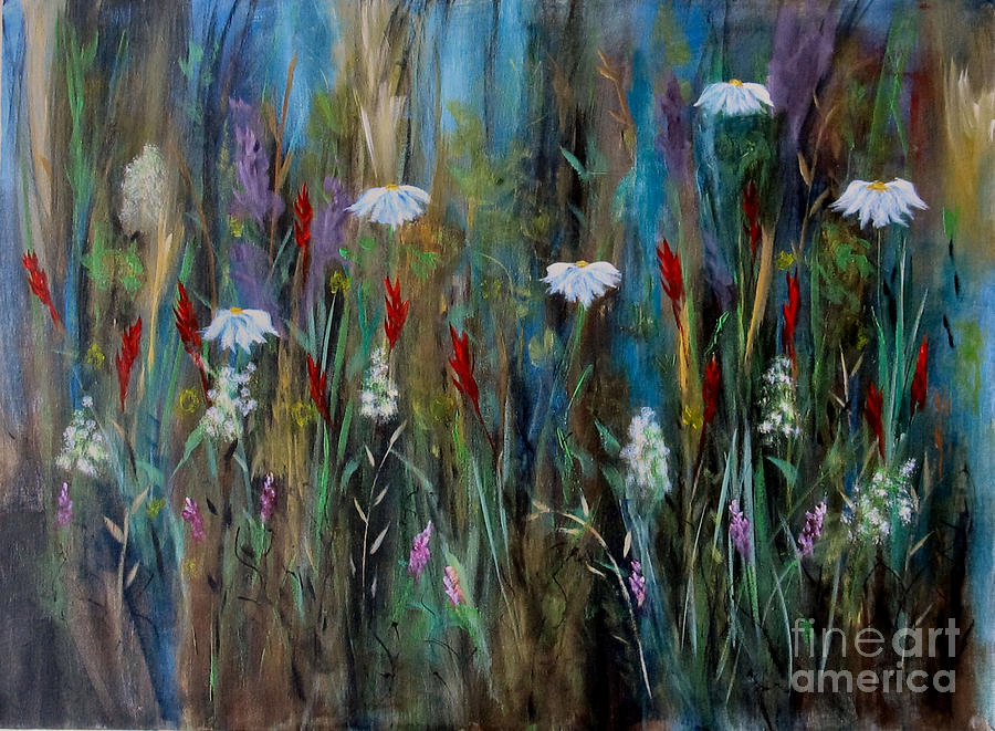 Flower Painting - Garden Party by Karen Day-Vath