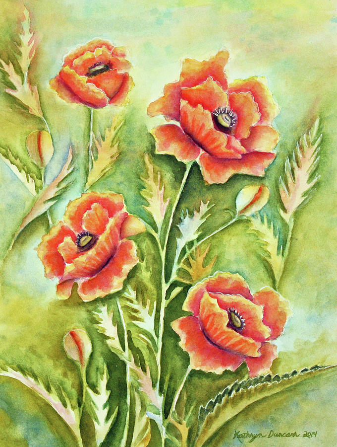 Poppy Painting - Garden Party by Kathryn Duncan
