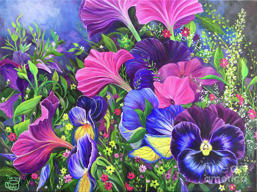 Garden Party Painting by Nancy Cupp