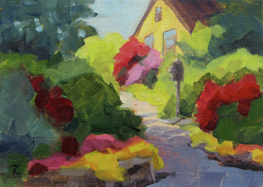 Garden Path - Daily Painting Painting by Karen Ilari