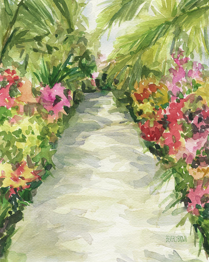 Garden Path New York Botanical Garden Orchid Show Painting by Beverly Brown