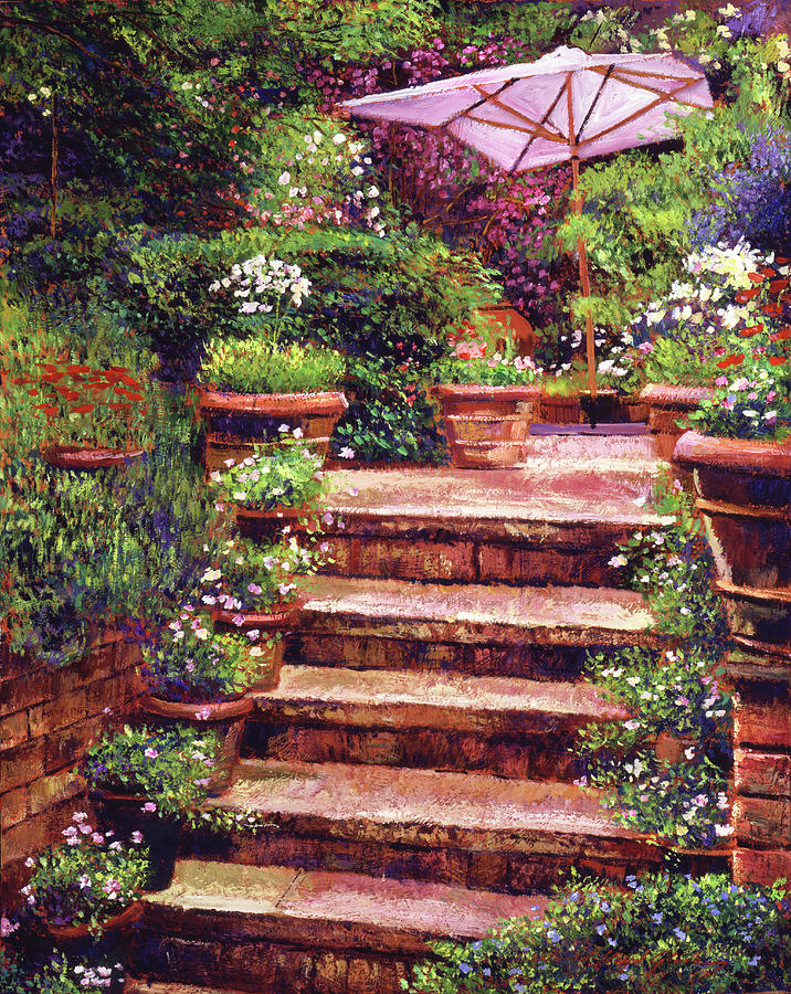 Garden Patio Stairway Painting