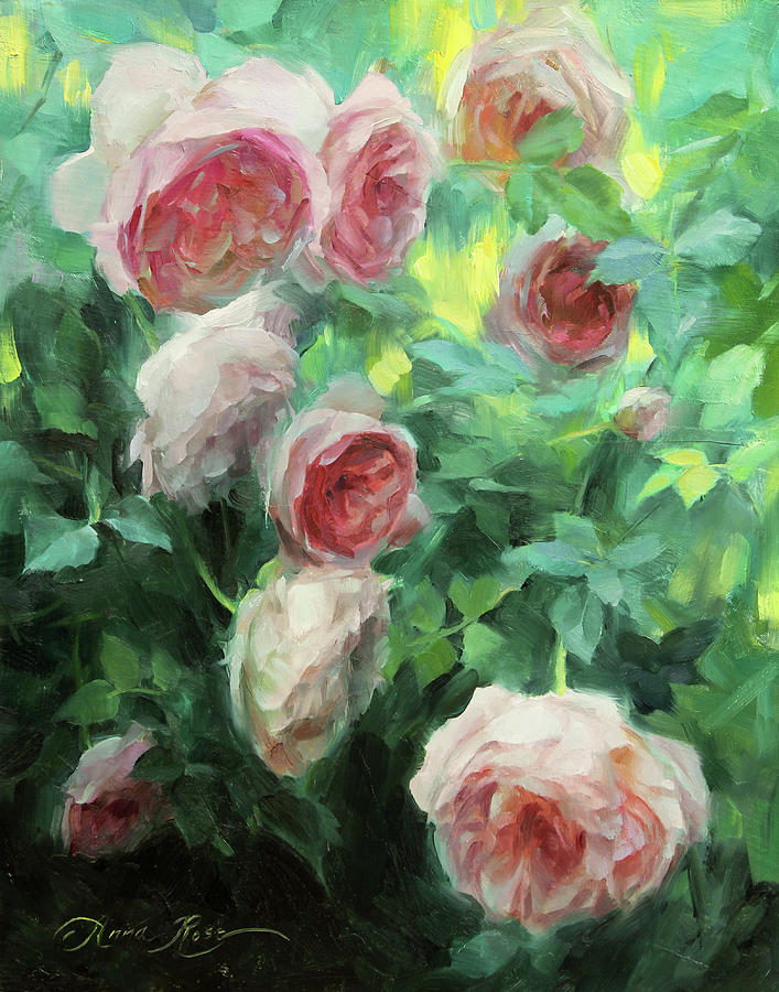 Rose Painting - Garden Roses by Anna Rose Bain