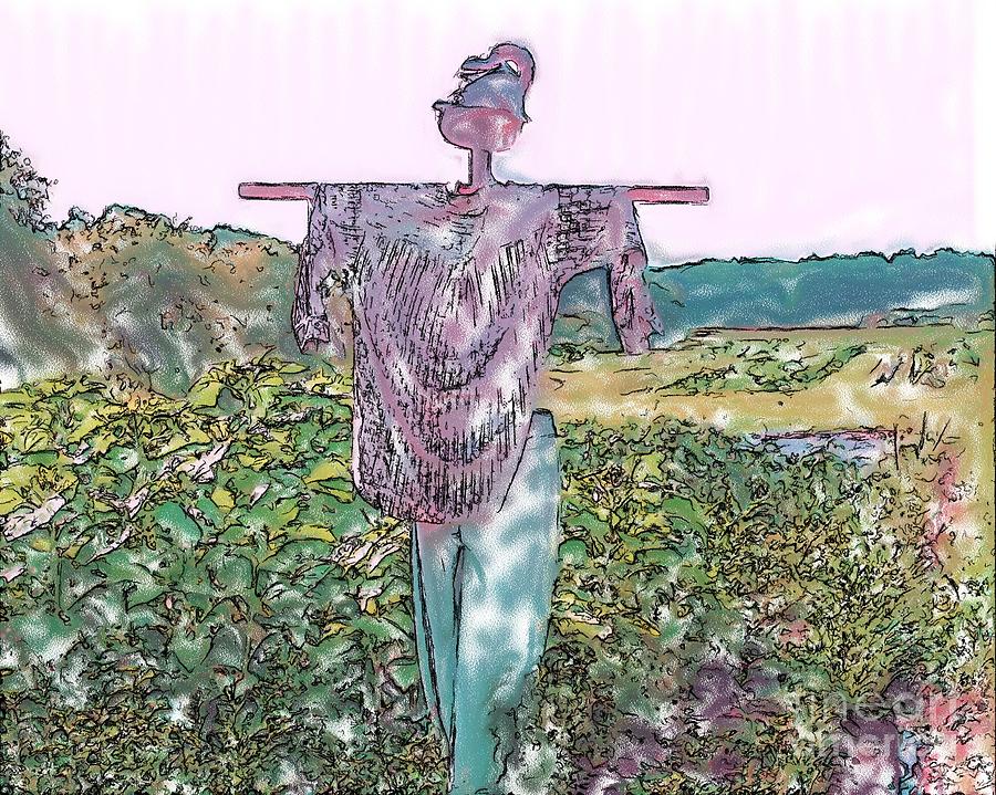 Garden Scarecrow Digital Art by Smilin Eyes Treasures