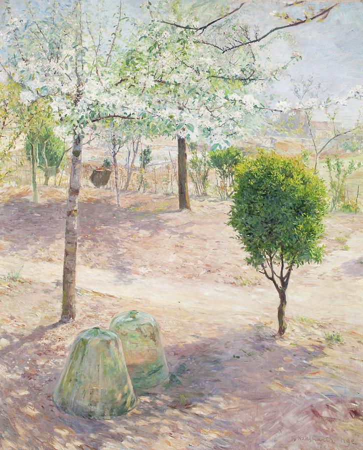 Tree Painting - Garden Scene From Grez by Gottfrid