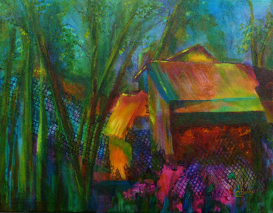 Garden Shed Painting by Claire Bull