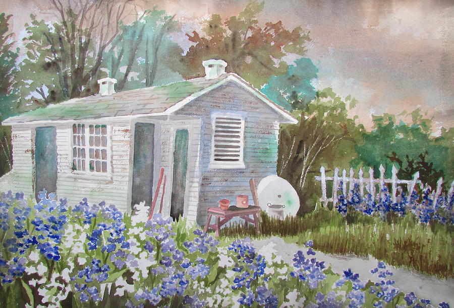 Garden Shed Two Painting by Tony Caviston
