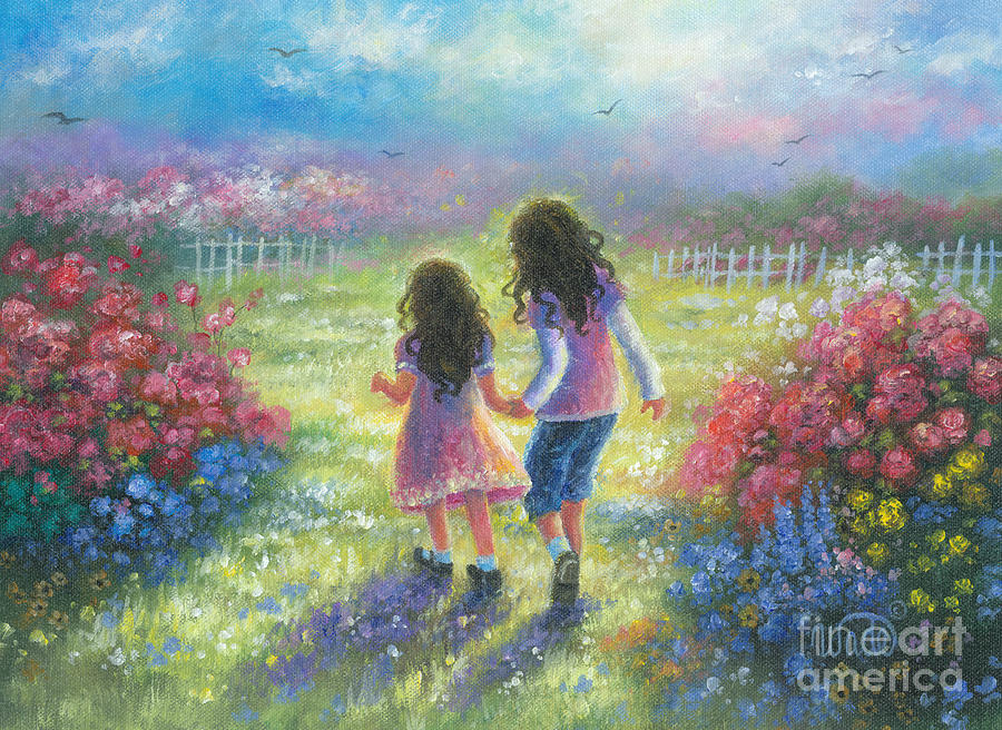 Rose Painting - Garden Sisters by Vickie Wade