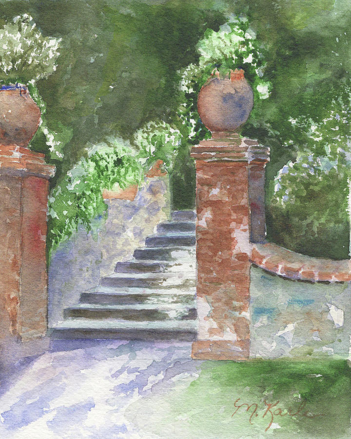 Garden Steps Painting by Marsha Karle