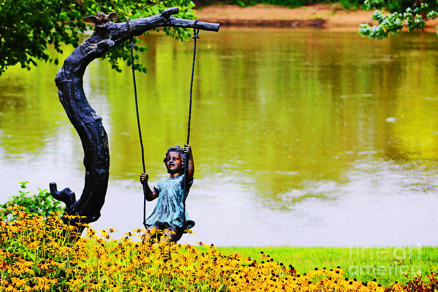 Garden Swing By The River Photograph