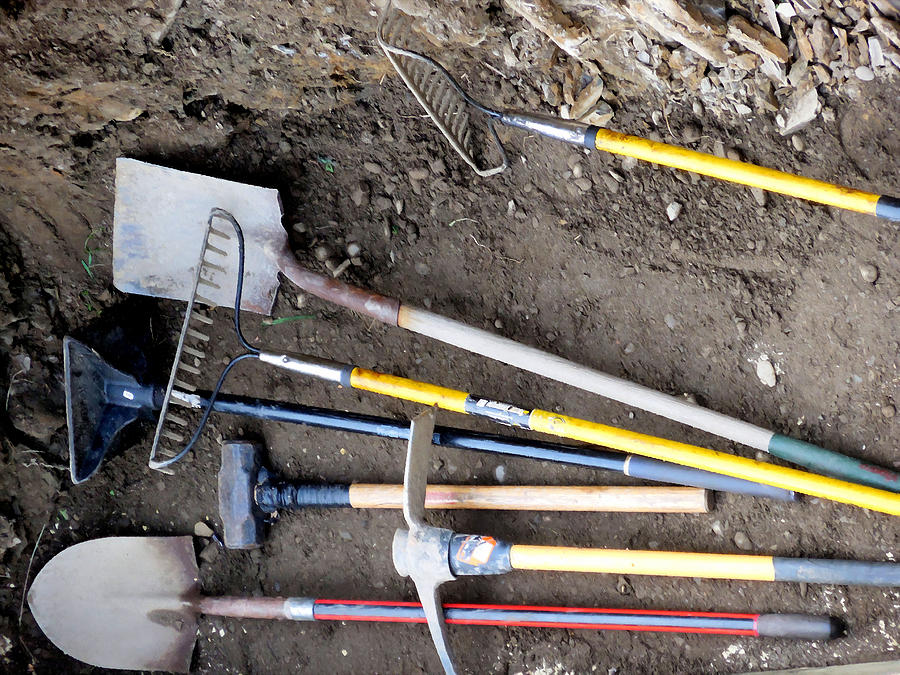 Garden tools Painting by Jeelan Clark Fine Art America