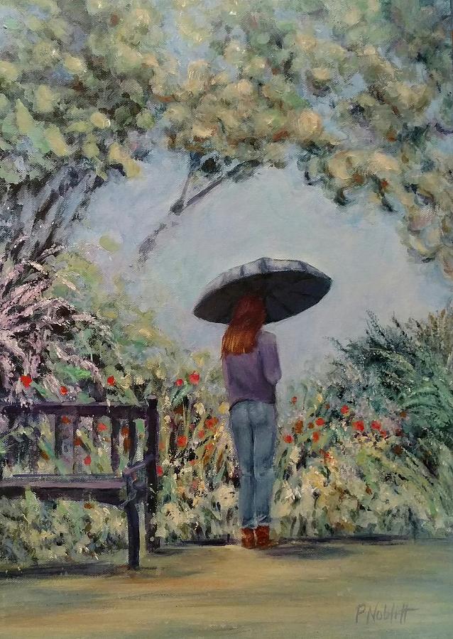 Nature Painting - Garden Umbrella by Paula Noblitt