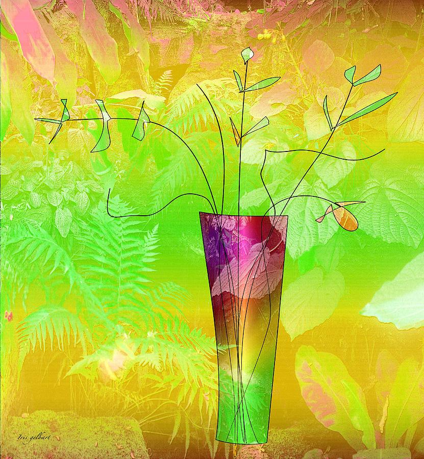 Garden Vase Digital Art by Iris Gelbart