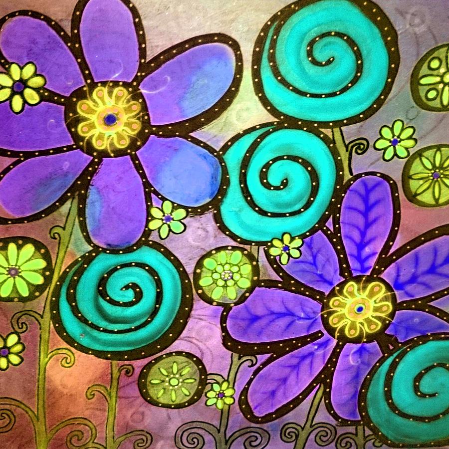 Flower Painting - Garden View 2 by Rick Cheadle