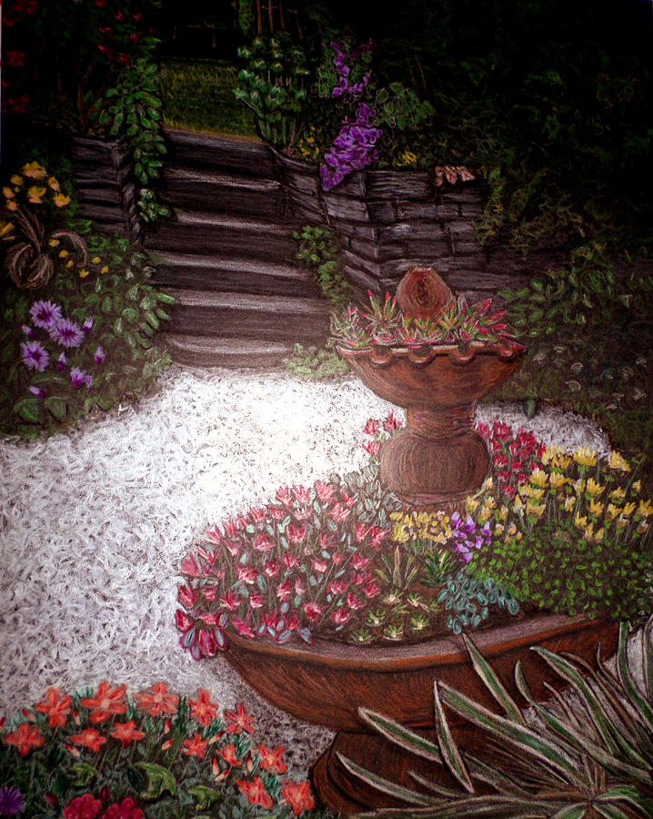 Owl Drawing - Garden View by Michelle Audas Owl Drawing - Garden View by Michelle Audas