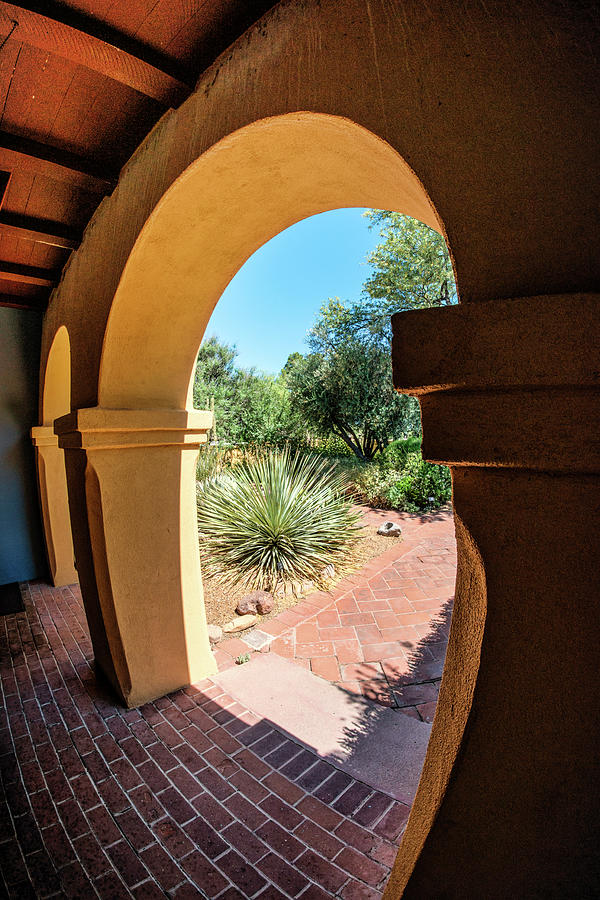 Garden View, Visitors Center, Mission San Jose de Tumacacori Photograph by Michael Newberry