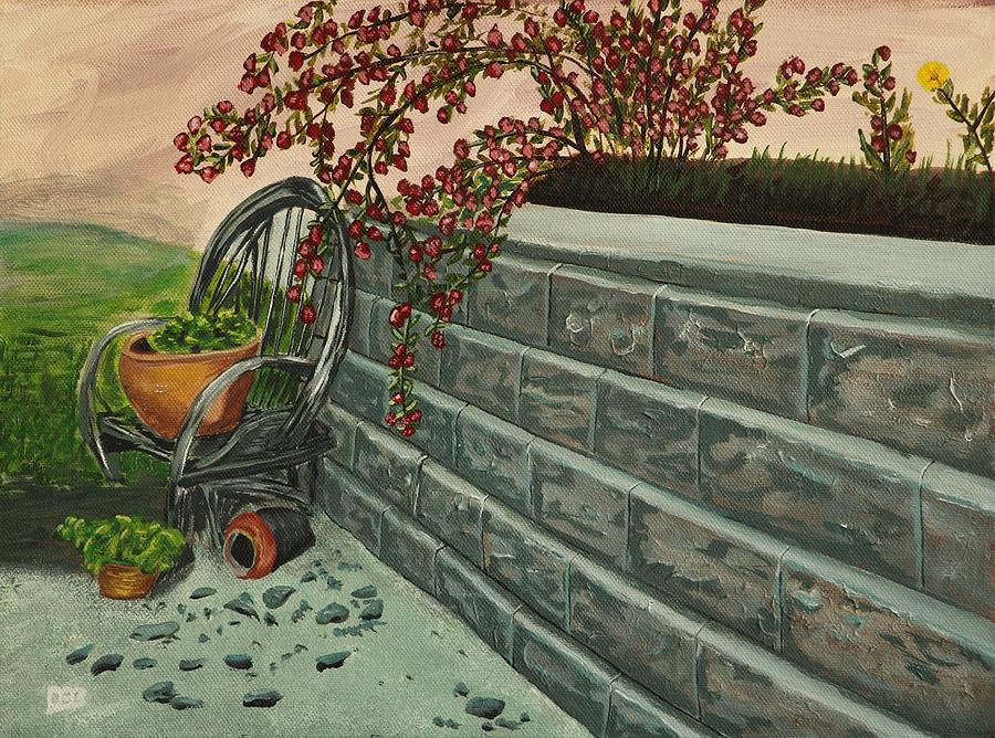 Garden Wall Painting by David Bigelow