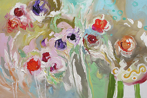 Garden Whispers Painting by Linda Monfort