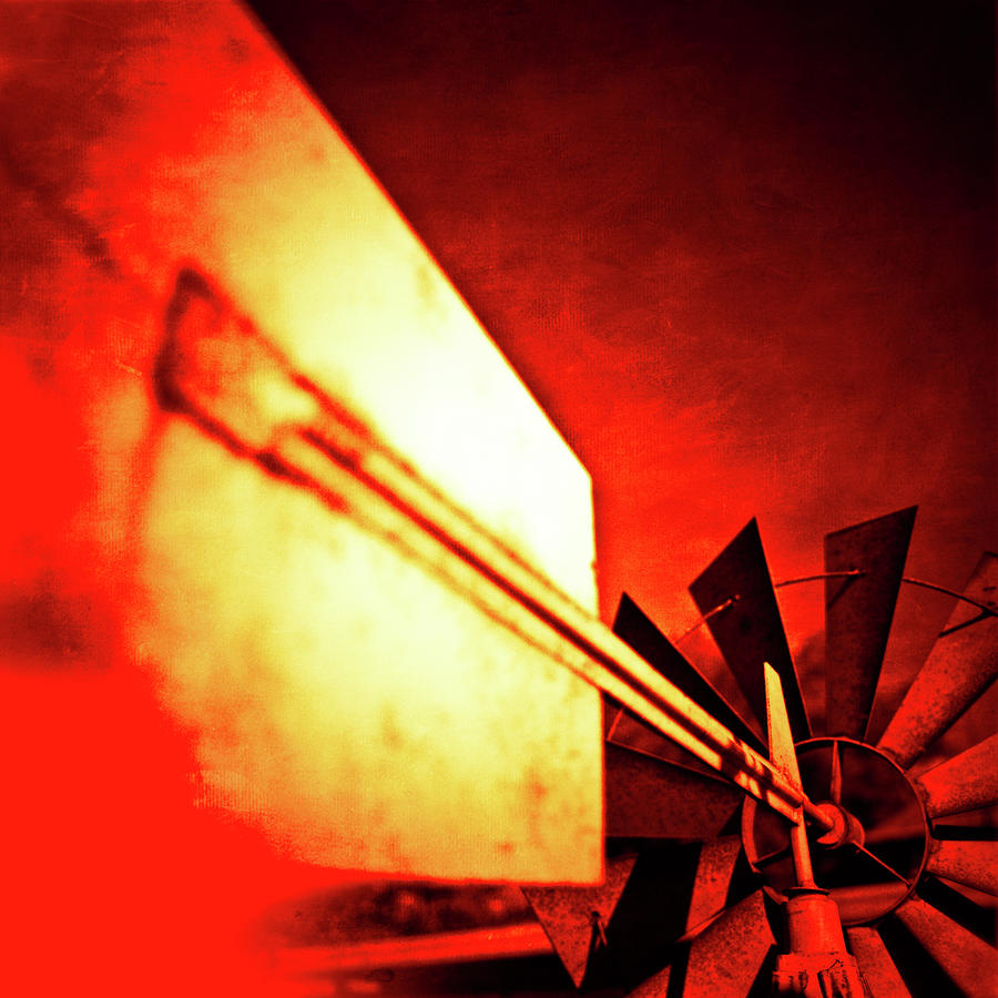 Garden Windmill Vane And Tail Flame Photograph