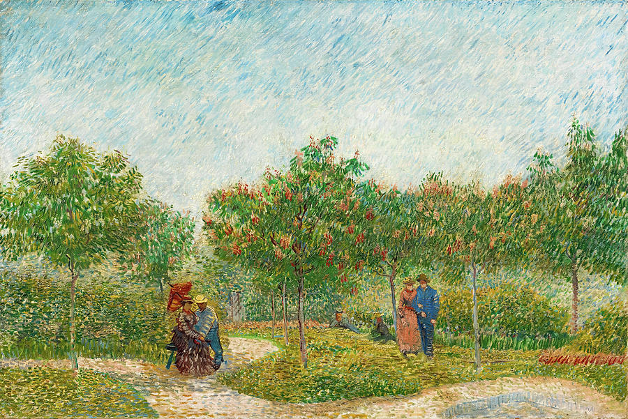 Garden with Courting Couples Square Saint-Pierre 1887 Painting by ...