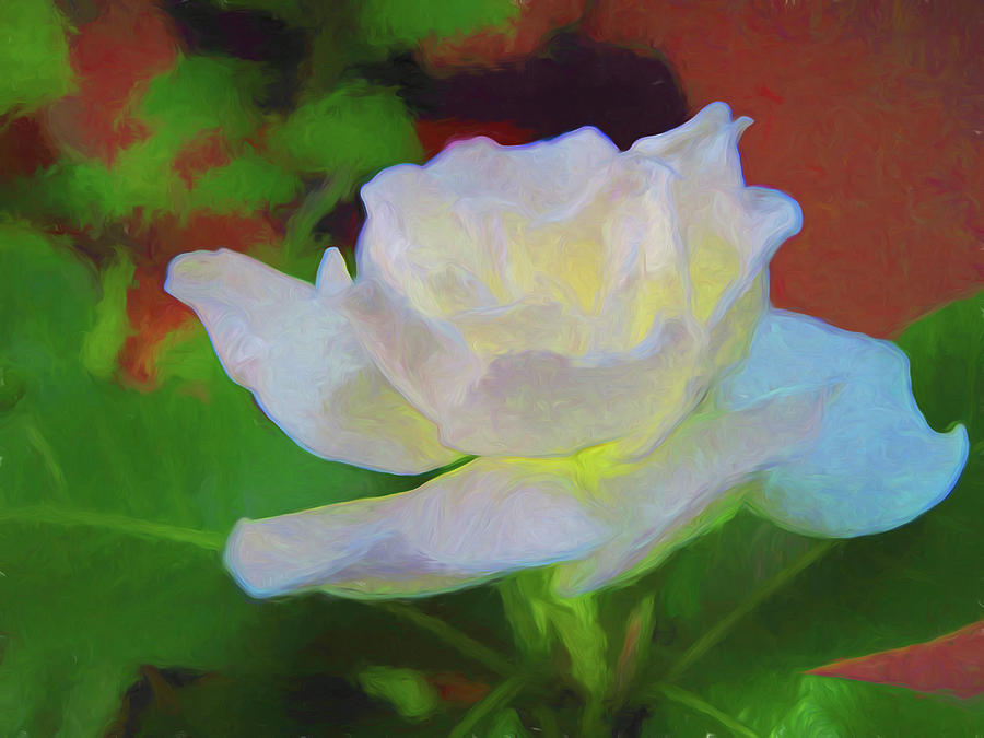Gardenia 3 Painterly Photograph by Mary Bedy