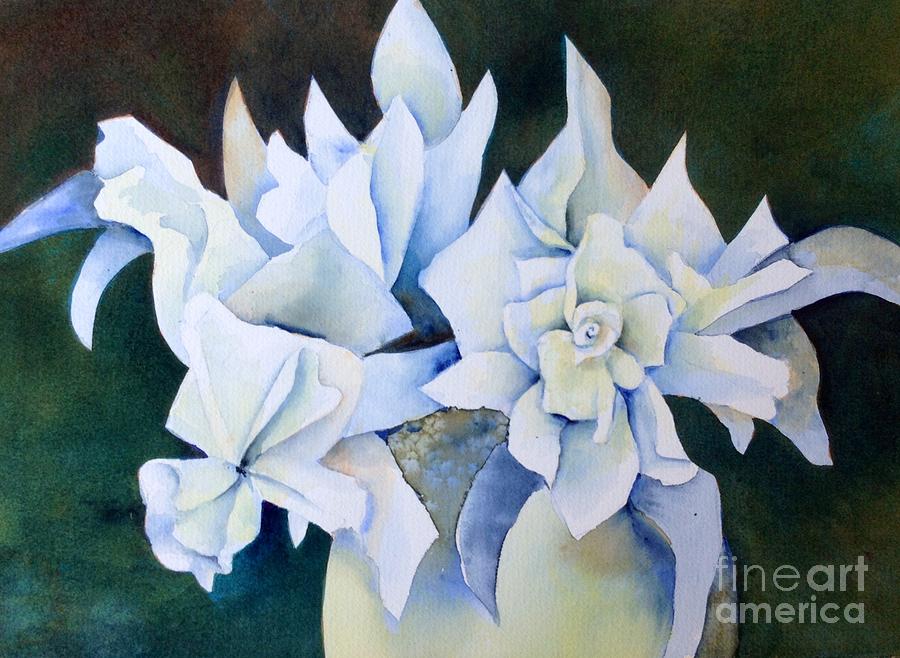 Still Life Painting - Gardenia Blues by Faye Tambrino