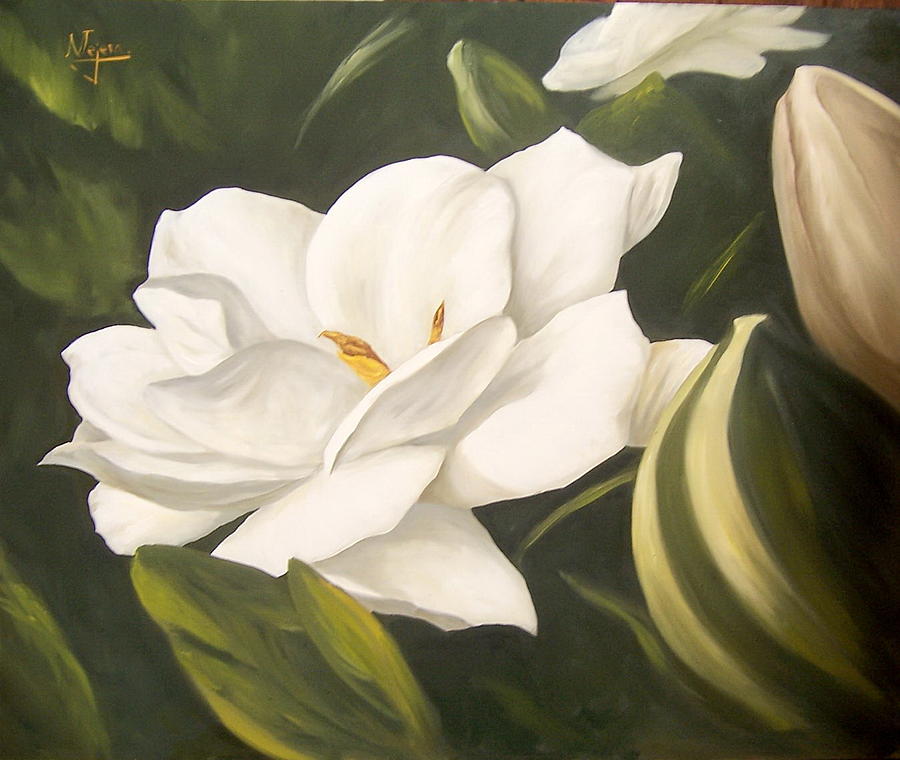 Gardenia Flower Painting - Gardenia by Natalia Tejera