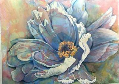 Gardenia On Paper Painting by Diane Ziemski