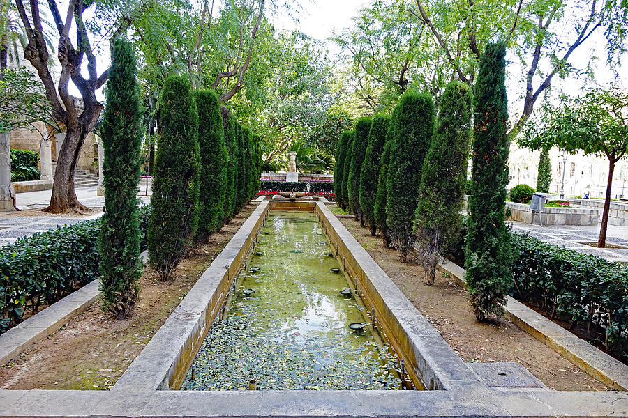 Gardens And Public Fountain In Palma Majorca, Spain Photograph by Rick Rosenshein