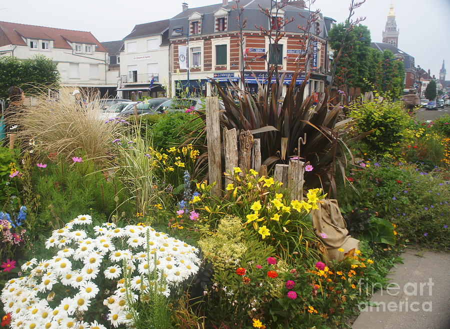 Gardens at Albert Train Station in France Photograph by Therese Alcorn