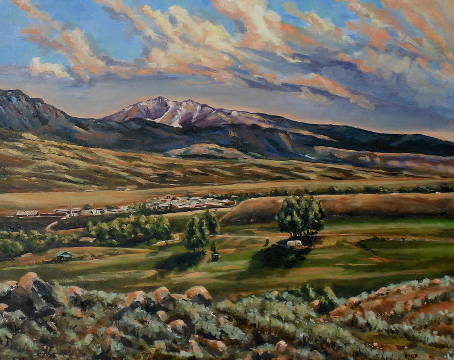 Gardiner and Electric Peak from Scottys Place Painting by Les Herman