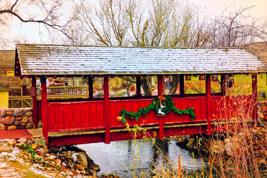 Gardner Village Christmas Bridge Photograph by Image Takers