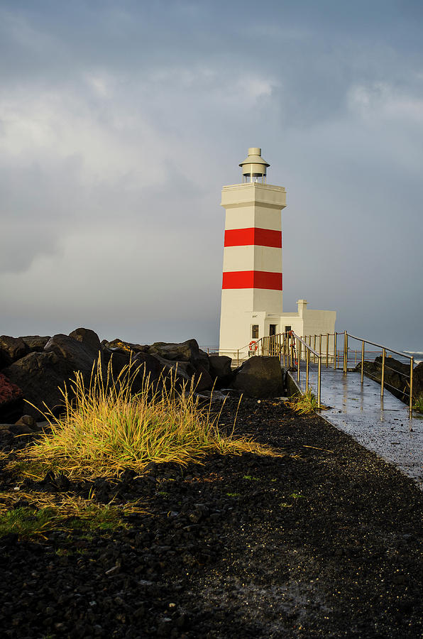 Gardur Lighthouse Reykjanes Peninsula Iceland Photograph by Deborah Smolinske