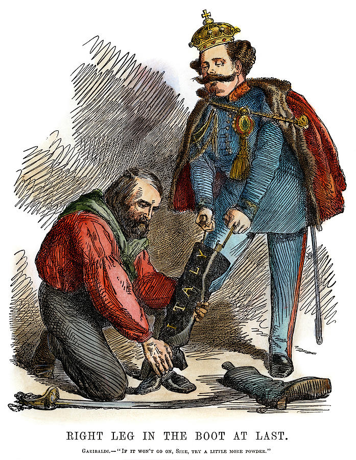 1860 Drawing - Garibaldi and Victor Emmanuel by Granger