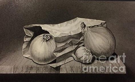 Kitchen Drawing - Garlic and onions  by Brad Miller