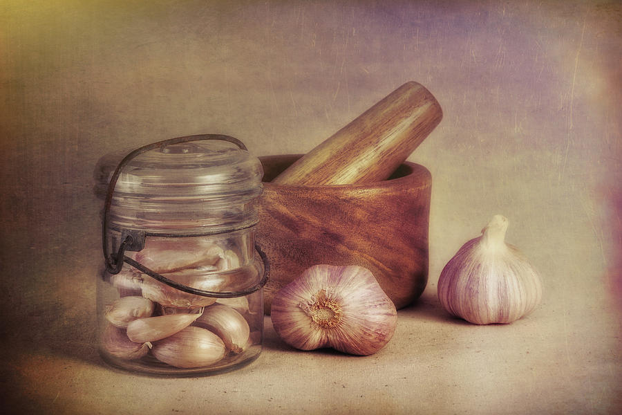 Jar Photograph - Garlic in a Jar by Tom Mc Nemar