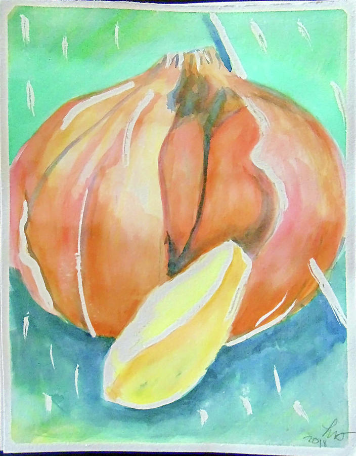 Garlic Painting by Loretta Nash