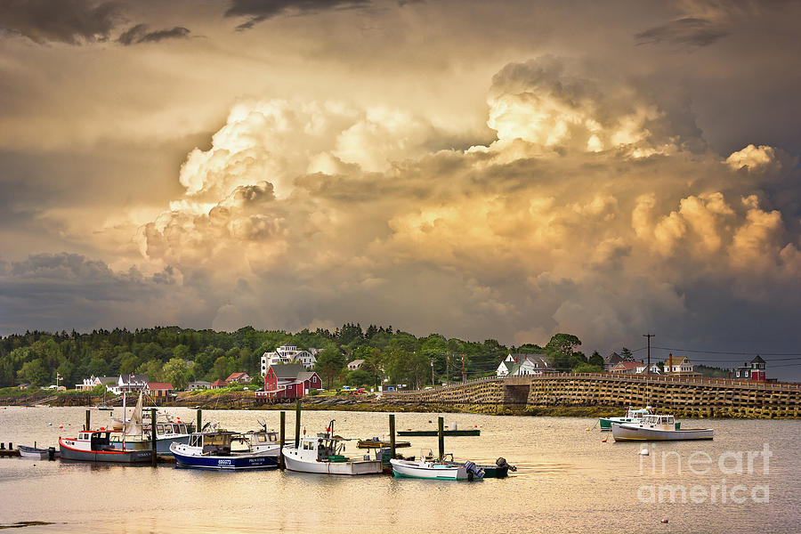 Boat Photograph - Garrison Cove Thunderstorm by Benjamin Williamson