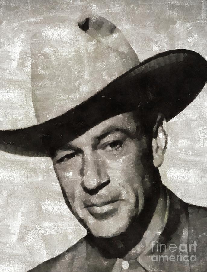 Hollywood Painting - Gary Cooper, Hollywood Legend by Esoterica Art Agency