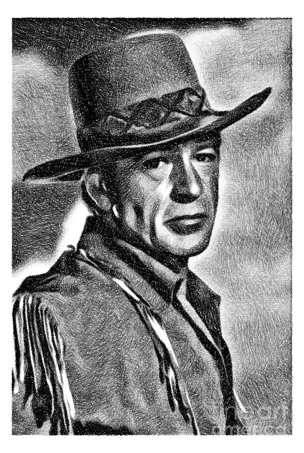 Gary Cooper, Vintage Actor By Js Drawing