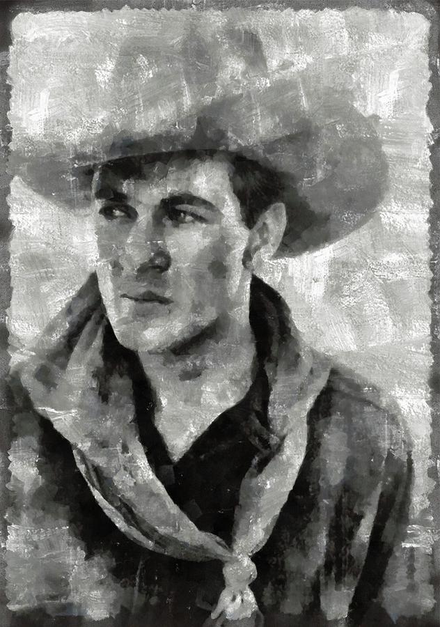 Gary Cooper Vintage Hollywood Star Painting by Esoterica Art Agency