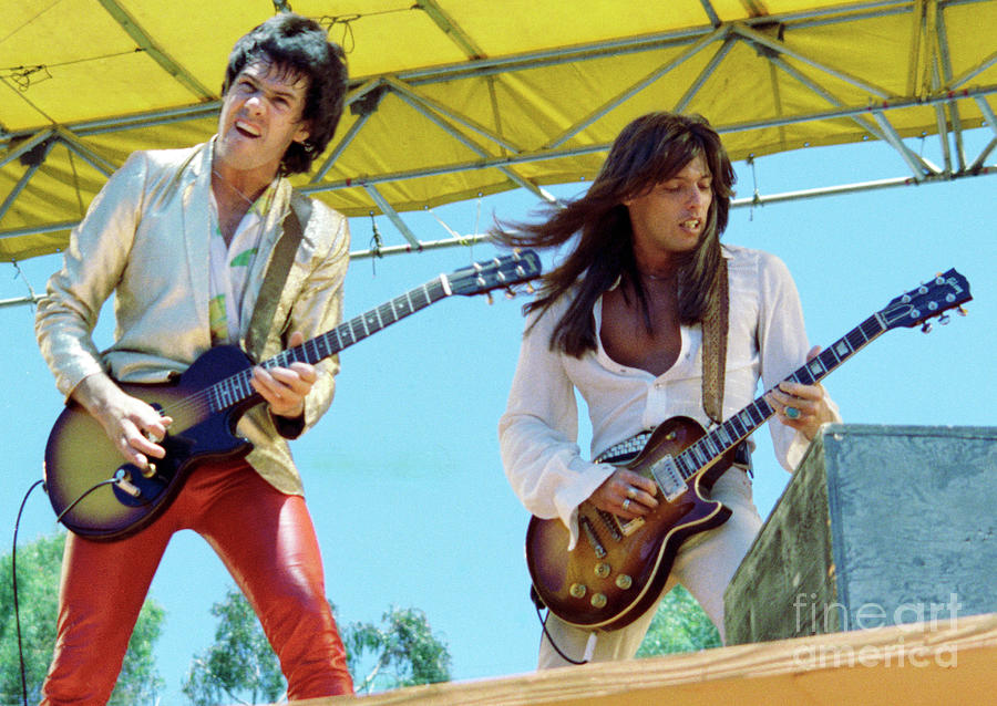 Gary Moore and Scott Gorham of Thin Lizzy at Day on the Green Oakland CA - 4th of July 1979  Photograph by Daniel Larsen